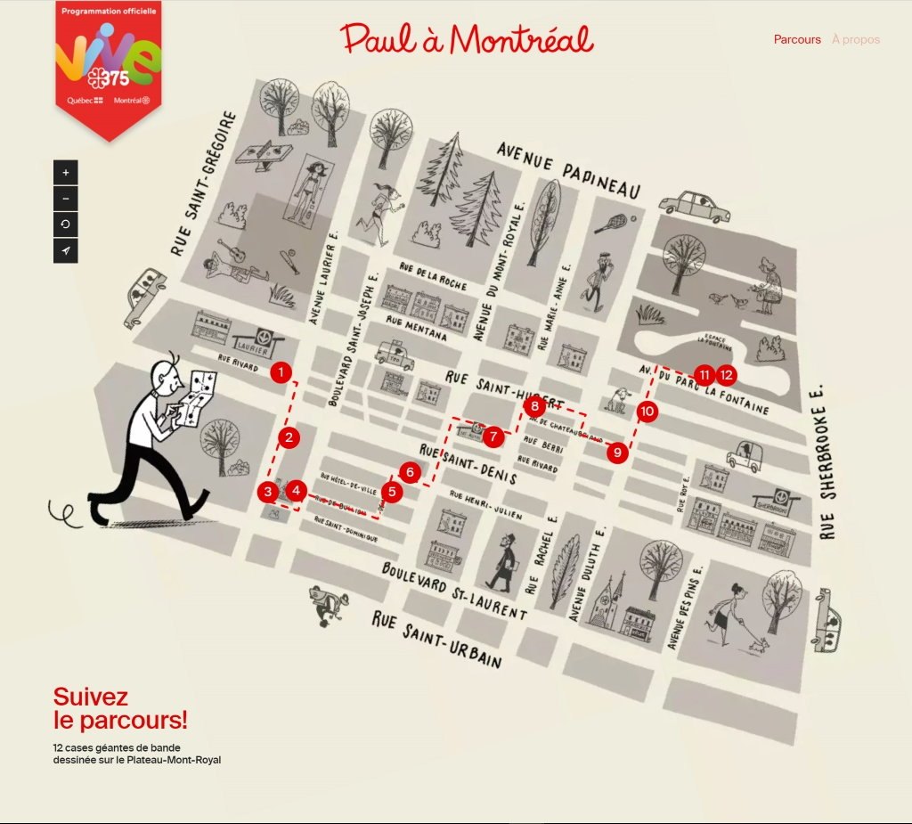 PLan parcours Paul à Montréal
